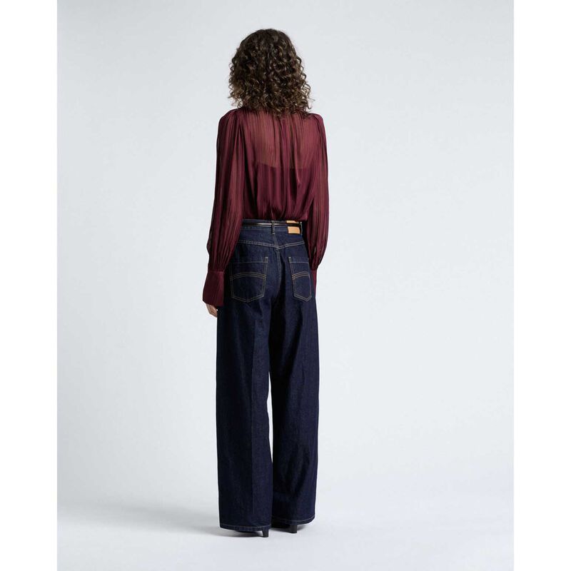 Cue Plum Self Stripe Blouse image number 1